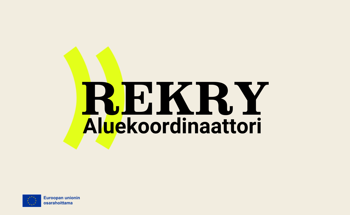 kuvassa teksti rekry ja aluekoordinaattori