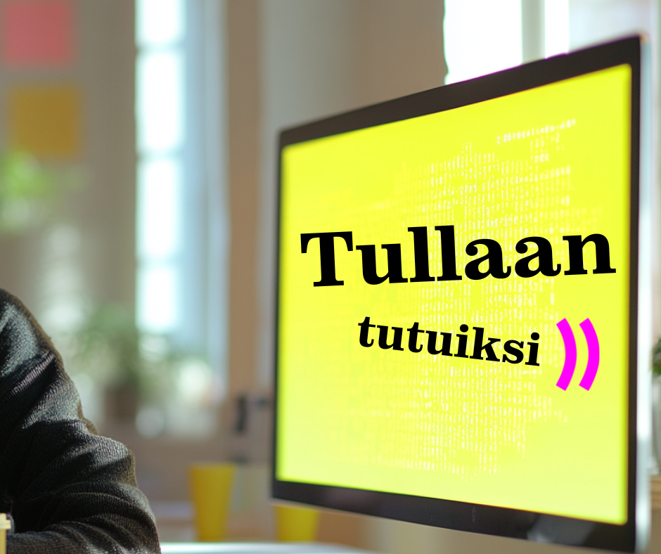 Kuvassa tietokoneen ruutu ja teksti 