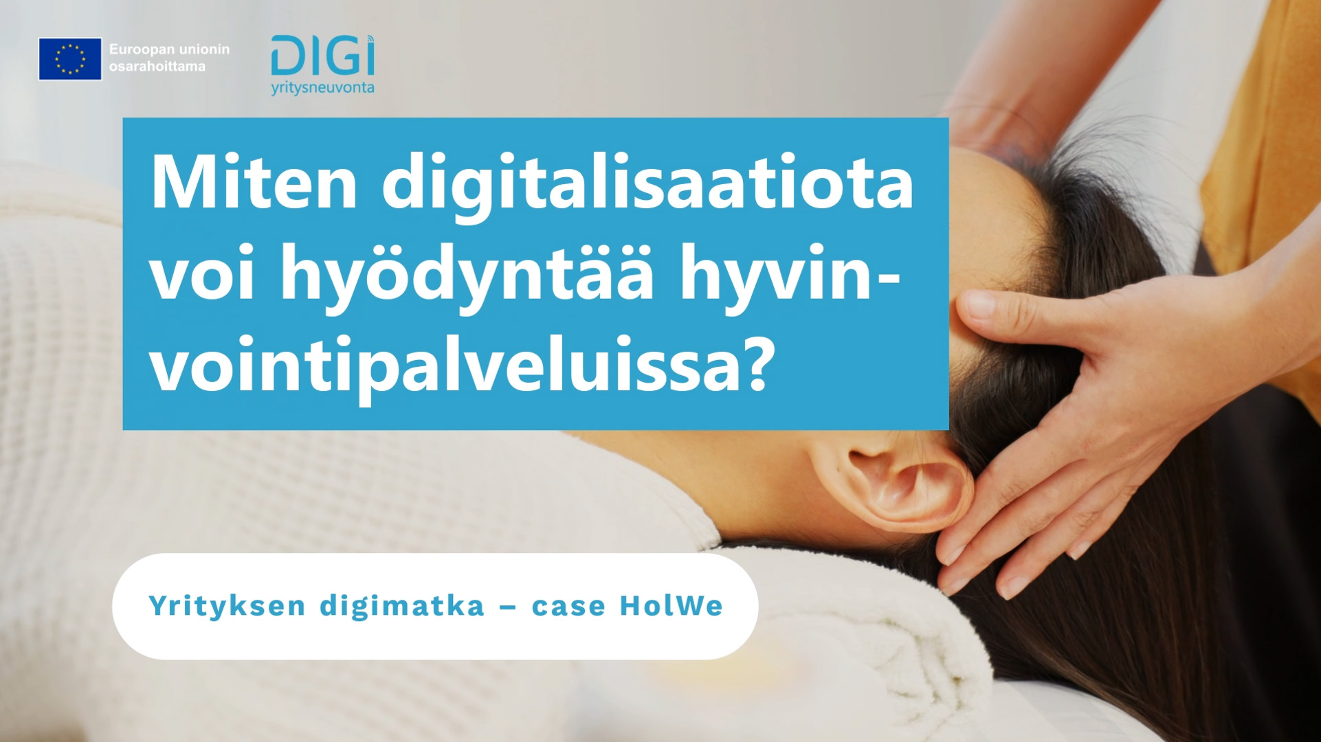 Kuvassa asiakas saa päähierontaa