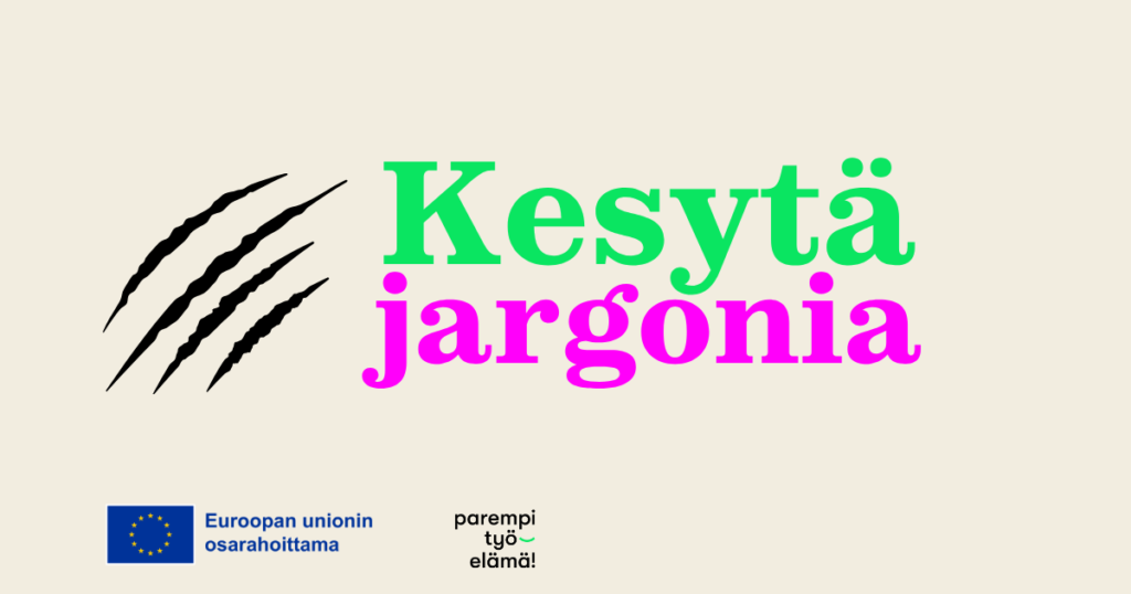 Kuvassa teksti kesytä jargonia